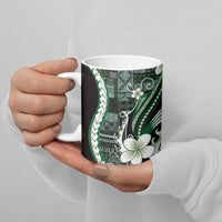 Samoa Siapo Tribal Pattern Ceramic Mug Forest Green Polynesian Plumeria Tapa Motif LT9 - Polynesian Pride