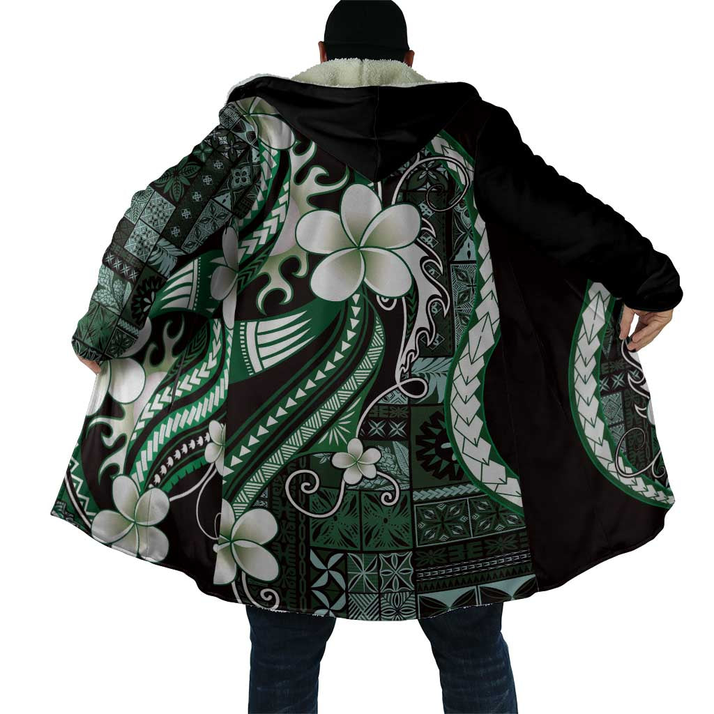 Samoa Siapo Tribal Pattern Cloak Forest Green Polynesian Plumeria Tapa Motif LT9 - Polynesian Pride