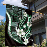 Samoa Siapo Tribal Pattern Garden Flag Forest Green Polynesian Plumeria Tapa Motif LT9 - Polynesian Pride