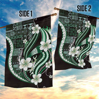 Samoa Siapo Tribal Pattern Garden Flag Forest Green Polynesian Plumeria Tapa Motif LT9 - Polynesian Pride