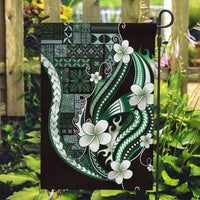 Samoa Siapo Tribal Pattern Garden Flag Forest Green Polynesian Plumeria Tapa Motif LT9 Garden Flag Green - Polynesian Pride