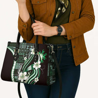 Samoa Siapo Tribal Pattern Leather Bag Forest Green Polynesian Plumeria Tapa Motif LT9 - Polynesian Pride