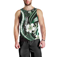 Samoa Siapo Tribal Pattern Men Tank Top Forest Green Polynesian Plumeria Tapa Motif LT9 - Polynesian Pride