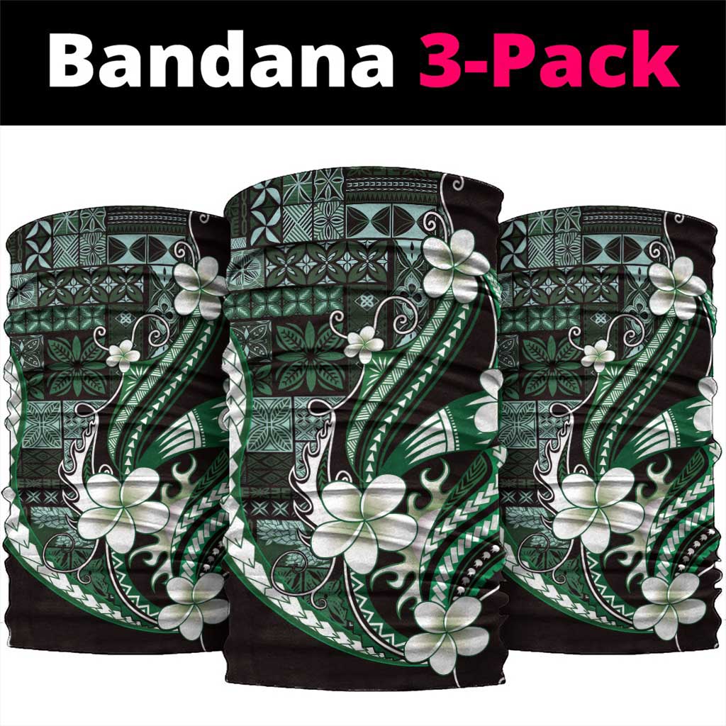 Samoa Siapo Tribal Pattern Neck Gaiter Forest Green Polynesian Plumeria Tapa Motif LT9 package One Size: 25*50cm Green - Polynesian Pride