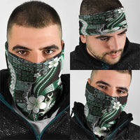 Samoa Siapo Tribal Pattern Neck Gaiter Forest Green Polynesian Plumeria Tapa Motif LT9 - Polynesian Pride