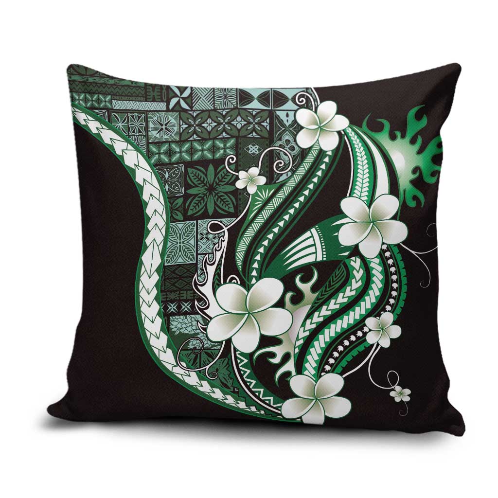Samoa Siapo Tribal Pattern Pillow Cover Forest Green Polynesian Plumeria Tapa Motif LT9 Green - Polynesian Pride