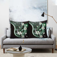 Samoa Siapo Tribal Pattern Pillow Cover Forest Green Polynesian Plumeria Tapa Motif LT9 - Polynesian Pride