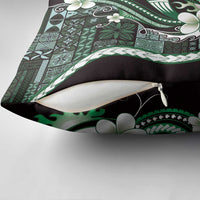 Samoa Siapo Tribal Pattern Pillow Cover Forest Green Polynesian Plumeria Tapa Motif LT9 - Polynesian Pride