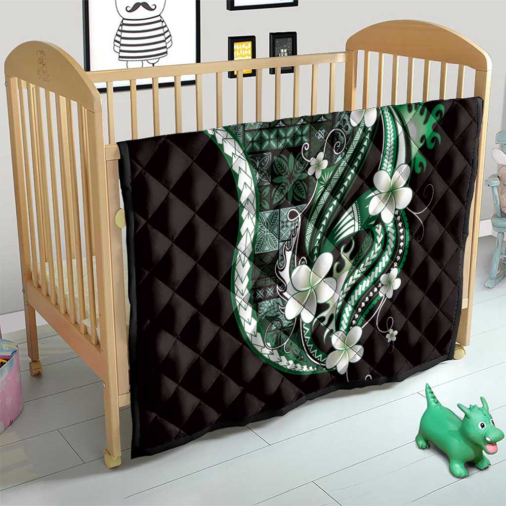 Samoa Siapo Tribal Pattern Quilt Forest Green Polynesian Plumeria Tapa Motif LT9 - Polynesian Pride