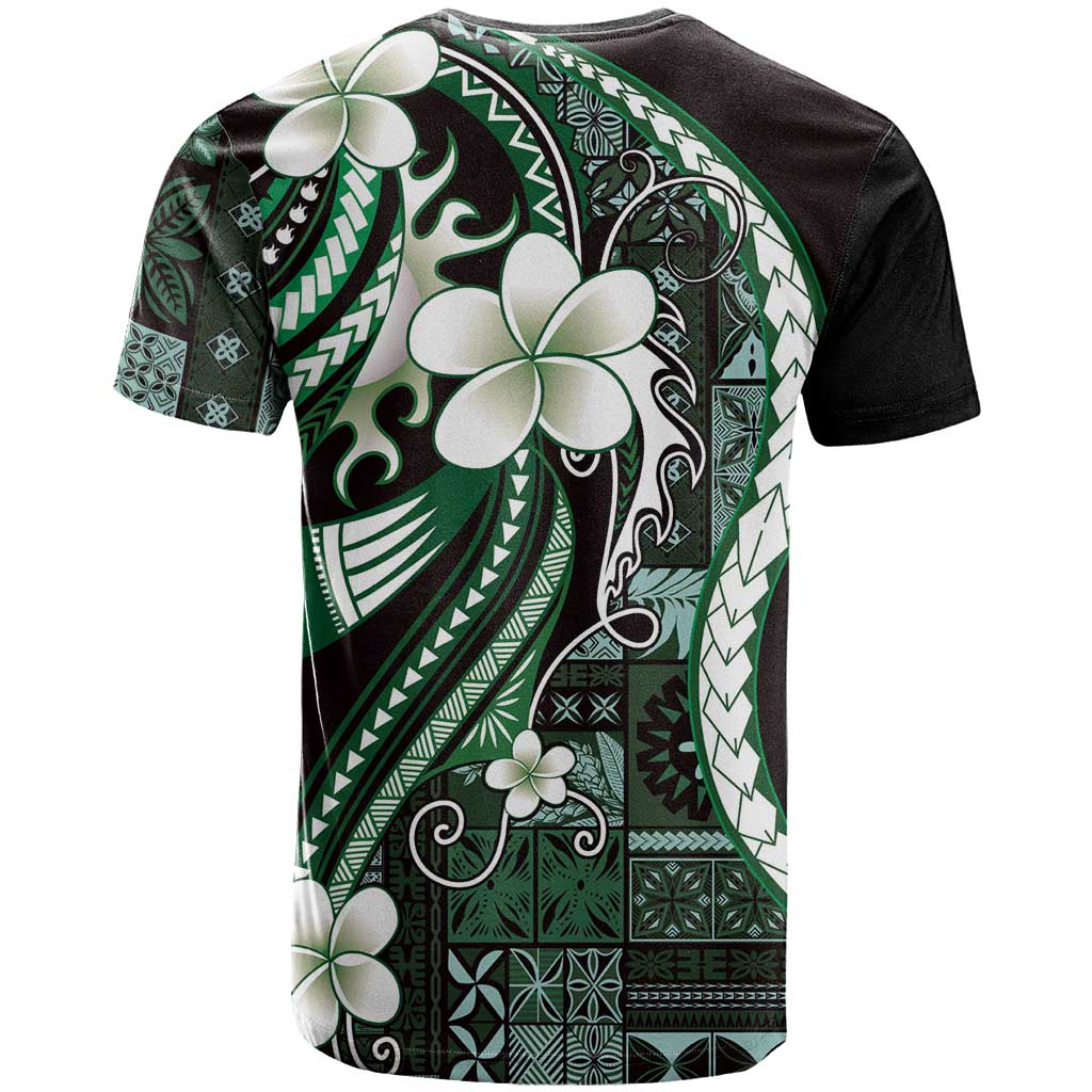 Samoa Siapo Tribal Pattern T Shirt Forest Green Polynesian Plumeria Tapa Motif LT9 - Polynesian Pride