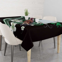 Samoa Siapo Tribal Pattern Tablecloth Forest Green Polynesian Plumeria Tapa Motif LT9 - Polynesian Pride