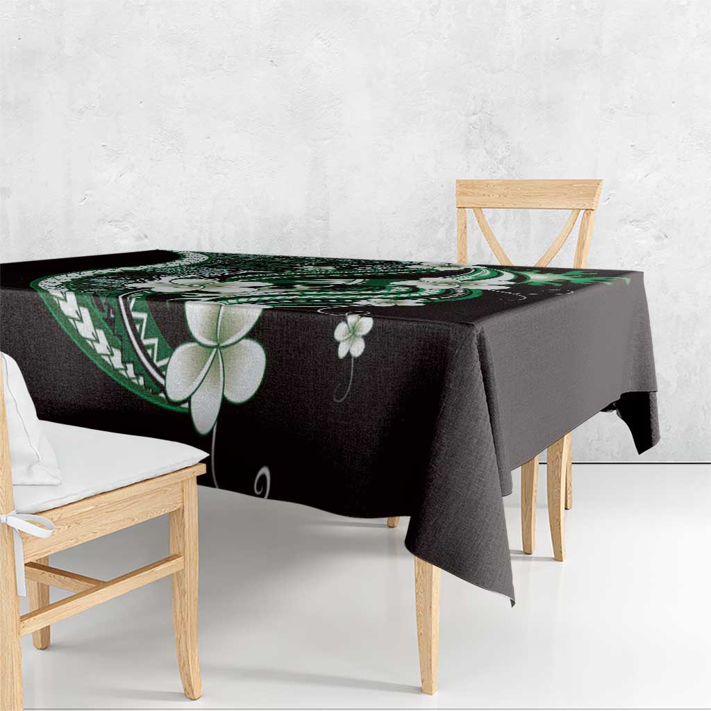Samoa Siapo Tribal Pattern Tablecloth Forest Green Polynesian Plumeria Tapa Motif LT9 - Polynesian Pride