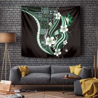 Samoa Siapo Tribal Pattern Tapestry Forest Green Polynesian Plumeria Tapa Motif LT9 Green - Polynesian Pride