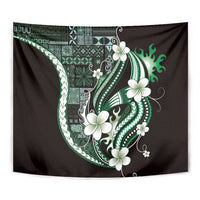 Samoa Siapo Tribal Pattern Tapestry Forest Green Polynesian Plumeria Tapa Motif LT9 - Polynesian Pride