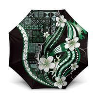 Samoa Siapo Tribal Pattern Umbrella Forest Green Polynesian Plumeria Tapa Motif LT9 One Size Folded 11.42 inch Opened Diameter 37.4 inch Green - Polynesian Pride