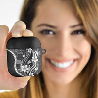 Samoa Siapo Tribal Pattern AirPods Case Light Gray Polynesian Plumeria Tapa Motif LT9 - Polynesian Pride