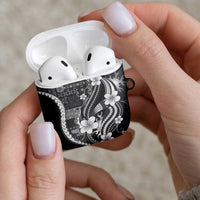 Samoa Siapo Tribal Pattern AirPods Case Light Gray Polynesian Plumeria Tapa Motif LT9 - Polynesian Pride