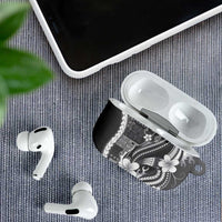 Samoa Siapo Tribal Pattern AirPods Case Light Gray Polynesian Plumeria Tapa Motif LT9 - Polynesian Pride