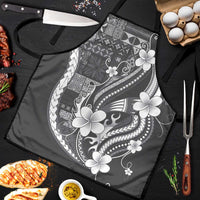 Samoa Siapo Tribal Pattern Apron Light Gray Polynesian Plumeria Tapa Motif LT9 Gray - Polynesian Pride
