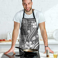 Samoa Siapo Tribal Pattern Apron Light Gray Polynesian Plumeria Tapa Motif LT9 - Polynesian Pride