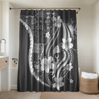 Samoa Siapo Tribal Pattern Bathroom Set Light Gray Polynesian Plumeria Tapa Motif LT9 Shower Curtain Only Gray - Polynesian Pride