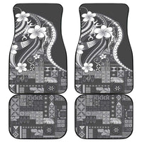 Samoa Siapo Tribal Pattern Car Mats Light Gray Polynesian Plumeria Tapa Motif LT9 - Polynesian Pride