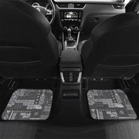 Samoa Siapo Tribal Pattern Car Mats Light Gray Polynesian Plumeria Tapa Motif LT9 Set 2pcs - Back Gray - Polynesian Pride