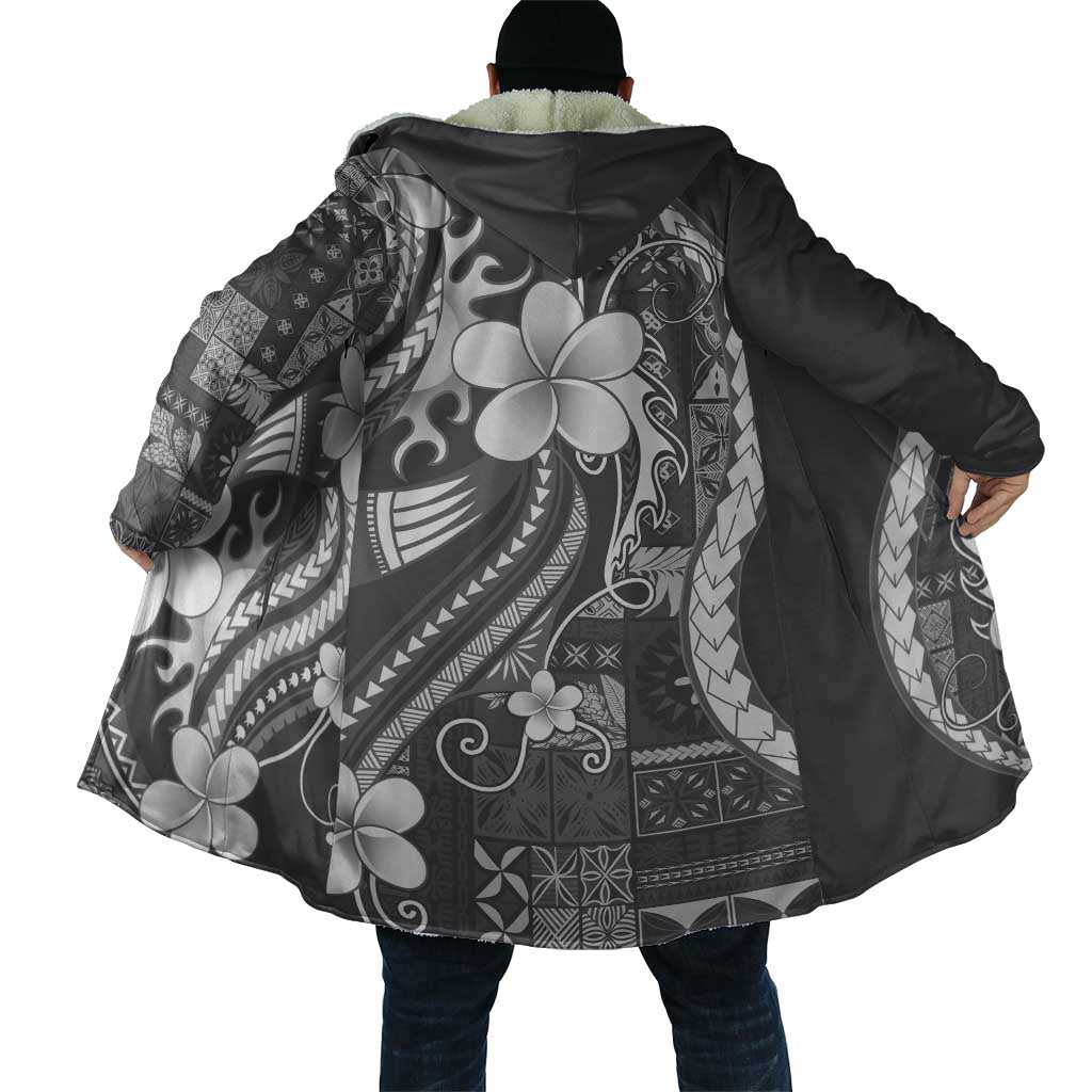 Samoa Siapo Tribal Pattern Cloak Light Gray Polynesian Plumeria Tapa Motif LT9 - Polynesian Pride