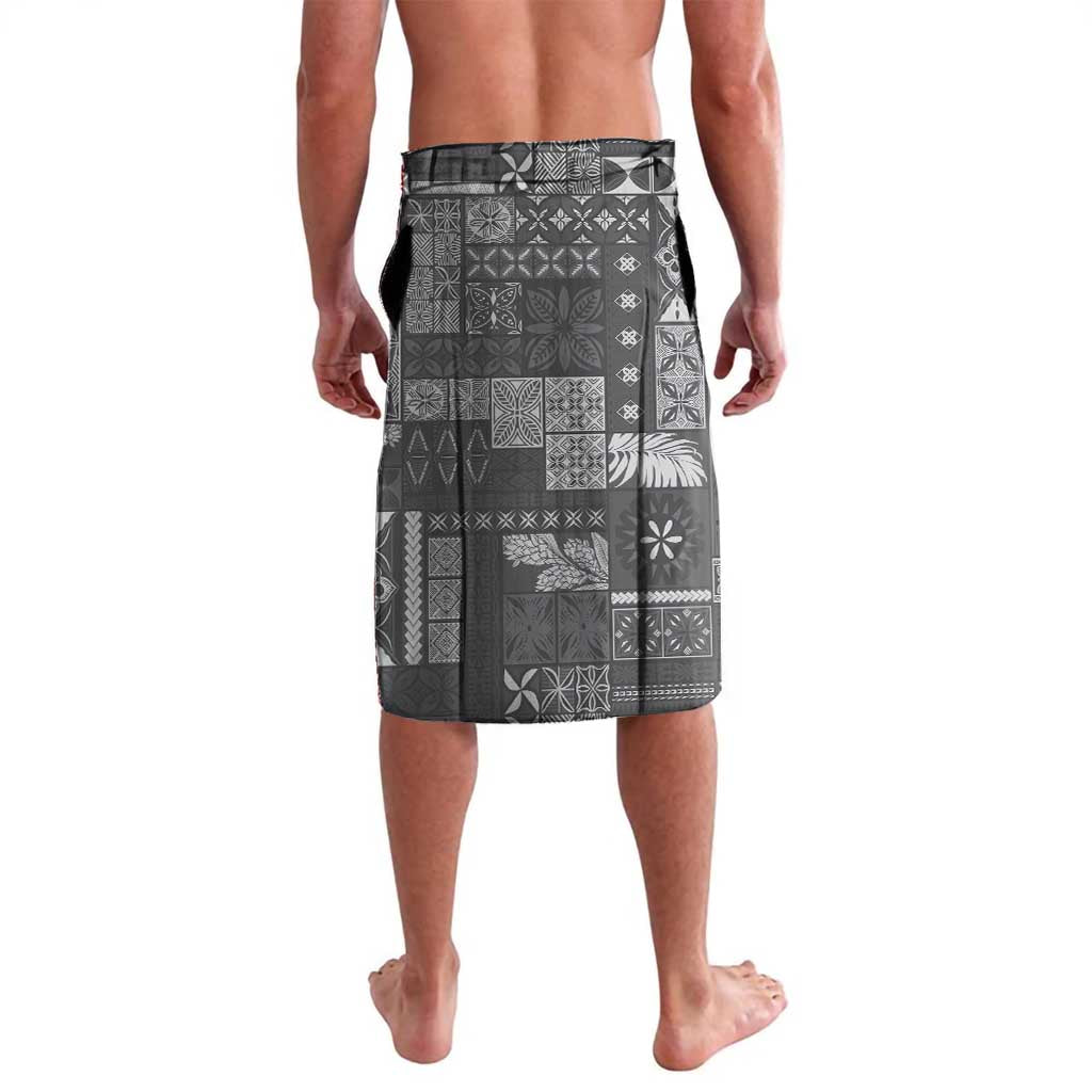 Samoa Siapo Tribal Pattern Lavalava Light Gray Polynesian Plumeria Tapa Motif LT9 - Polynesian Pride