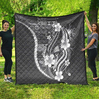 Samoa Siapo Tribal Pattern Quilt Light Gray Polynesian Plumeria Tapa Motif LT9 - Polynesian Pride