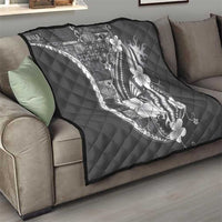 Samoa Siapo Tribal Pattern Quilt Light Gray Polynesian Plumeria Tapa Motif LT9 - Polynesian Pride