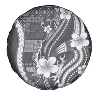 Samoa Siapo Tribal Pattern Spare Tire Cover Light Gray Polynesian Plumeria Tapa Motif LT9 - Polynesian Pride