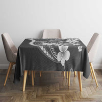 Samoa Siapo Tribal Pattern Tablecloth Light Gray Polynesian Plumeria Tapa Motif LT9 - Polynesian Pride
