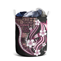 Samoa Siapo Tribal Pattern Laundry Basket Violet Polynesian Plumeria Tapa Motif LT9 - Polynesian Pride