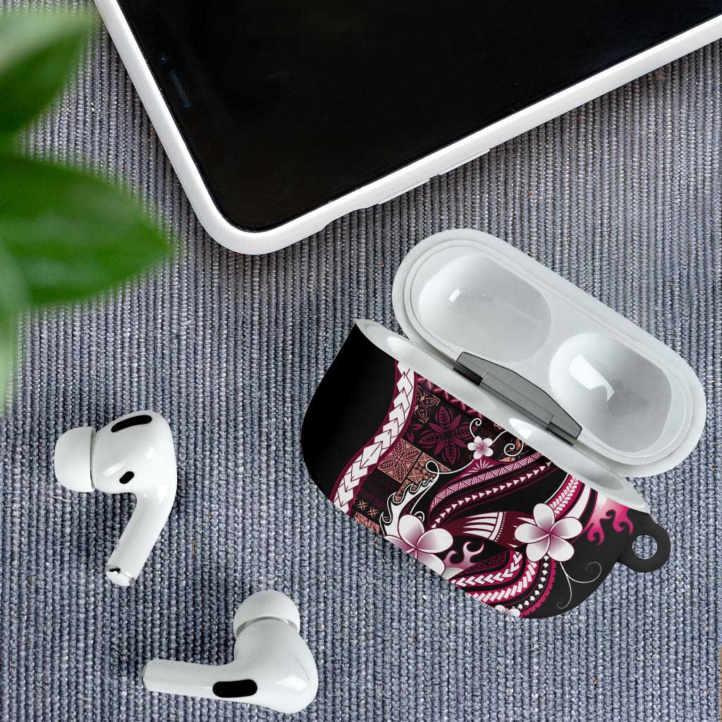 Samoa Siapo Tribal Pattern AirPods Case Violet Polynesian Plumeria Tapa Motif LT9 - Polynesian Pride