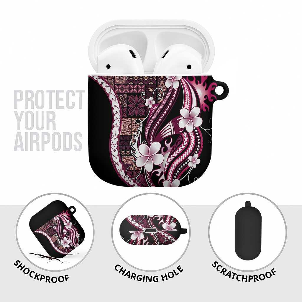 Samoa Siapo Tribal Pattern AirPods Case Violet Polynesian Plumeria Tapa Motif LT9 - Polynesian Pride