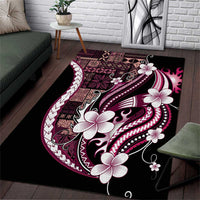 Samoa Siapo Tribal Pattern Area Rug Violet Polynesian Plumeria Tapa Motif LT9 Violet - Polynesian Pride