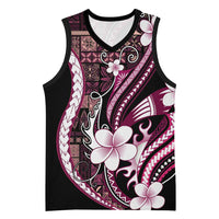 Samoa Siapo Tribal Pattern Basketball Jersey Violet Polynesian Plumeria Tapa Motif LT9 Unisex Violet - Polynesian Pride