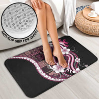 Samoa Siapo Tribal Pattern Bathroom Set Violet Polynesian Plumeria Tapa Motif LT9 - Polynesian Pride