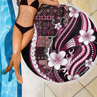 Samoa Siapo Tribal Pattern Beach Blanket Violet Polynesian Plumeria Tapa Motif LT9 - Polynesian Pride