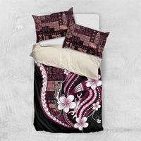 Samoa Siapo Tribal Pattern Bedding Set Violet Polynesian Plumeria Tapa Motif LT9 US Twin 172cm x 218cm Violet - Polynesian Pride