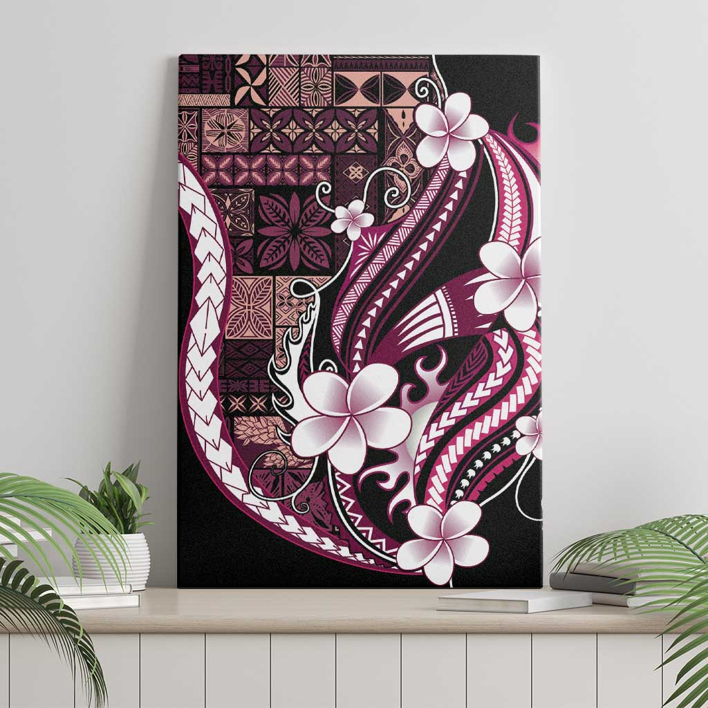 Samoa Siapo Tribal Pattern Canvas Wall Art Violet Polynesian Plumeria Tapa Motif LT9 - Polynesian Pride