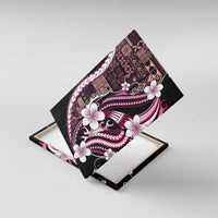 Samoa Siapo Tribal Pattern Canvas Wall Art Violet Polynesian Plumeria Tapa Motif LT9 With Frame Violet - Polynesian Pride