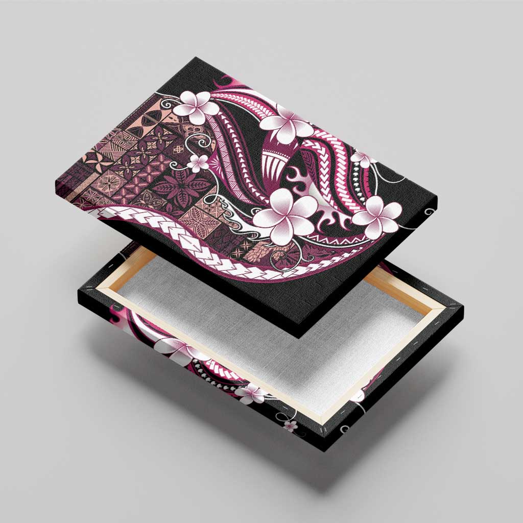 Samoa Siapo Tribal Pattern Canvas Wall Art Violet Polynesian Plumeria Tapa Motif LT9 - Polynesian Pride