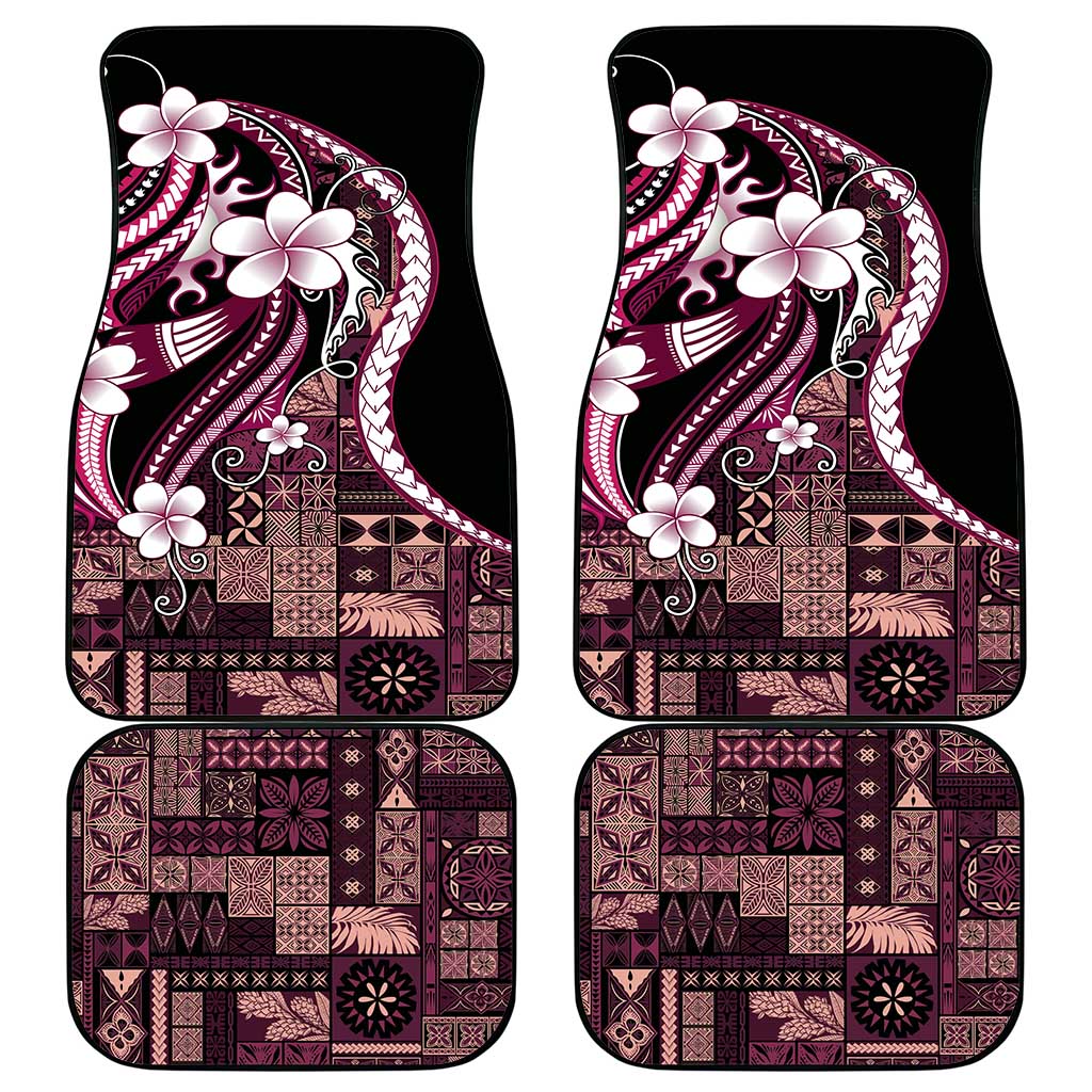 Samoa Siapo Tribal Pattern Car Mats Violet Polynesian Plumeria Tapa Motif LT9 - Polynesian Pride