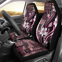 Samoa Siapo Tribal Pattern Car Seat Cover Violet Polynesian Plumeria Tapa Motif LT9 - Polynesian Pride