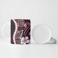 Samoa Siapo Tribal Pattern Ceramic Mug Violet Polynesian Plumeria Tapa Motif LT9 - Polynesian Pride