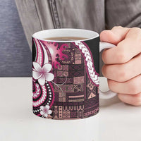 Samoa Siapo Tribal Pattern Ceramic Mug Violet Polynesian Plumeria Tapa Motif LT9 - Polynesian Pride