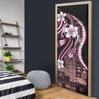 Samoa Siapo Tribal Pattern Door Cover Violet Polynesian Plumeria Tapa Motif LT9 - Polynesian Pride