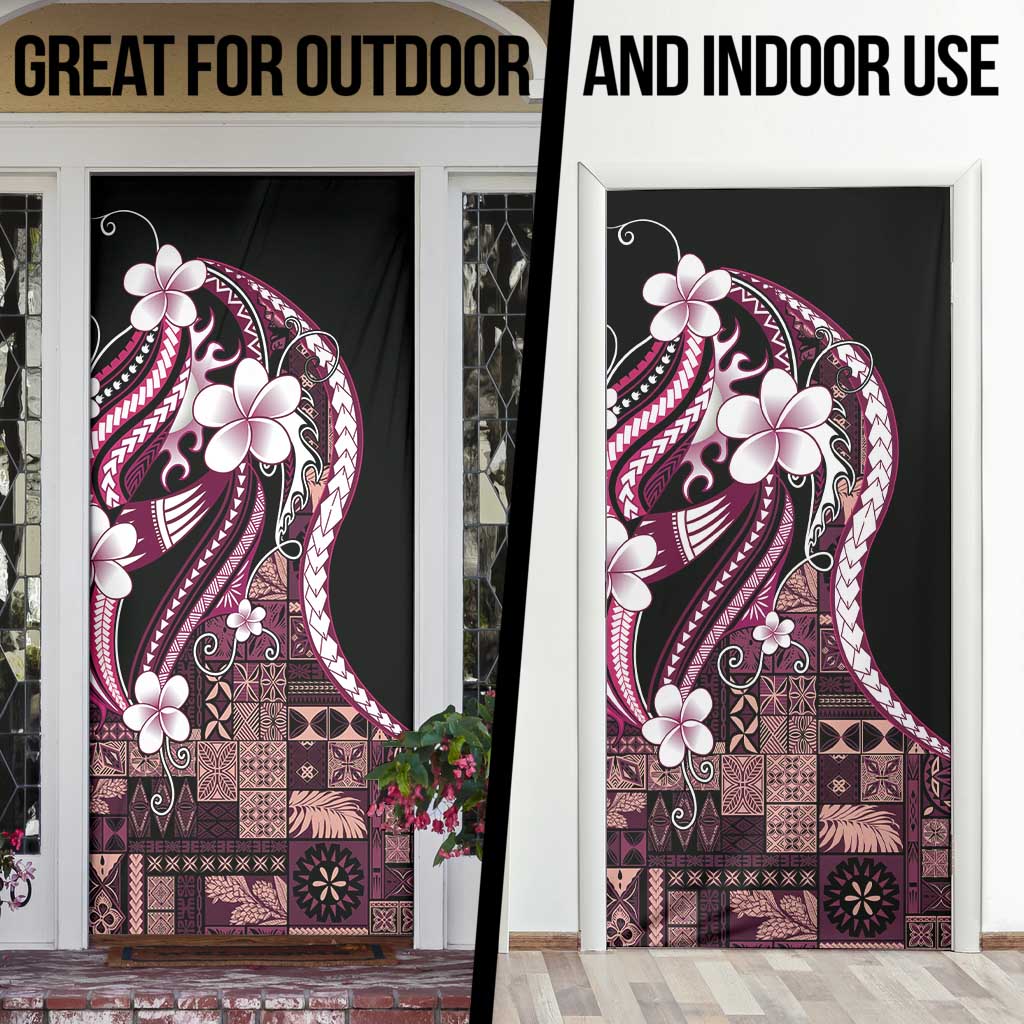 Samoa Siapo Tribal Pattern Door Cover Violet Polynesian Plumeria Tapa Motif LT9 - Polynesian Pride